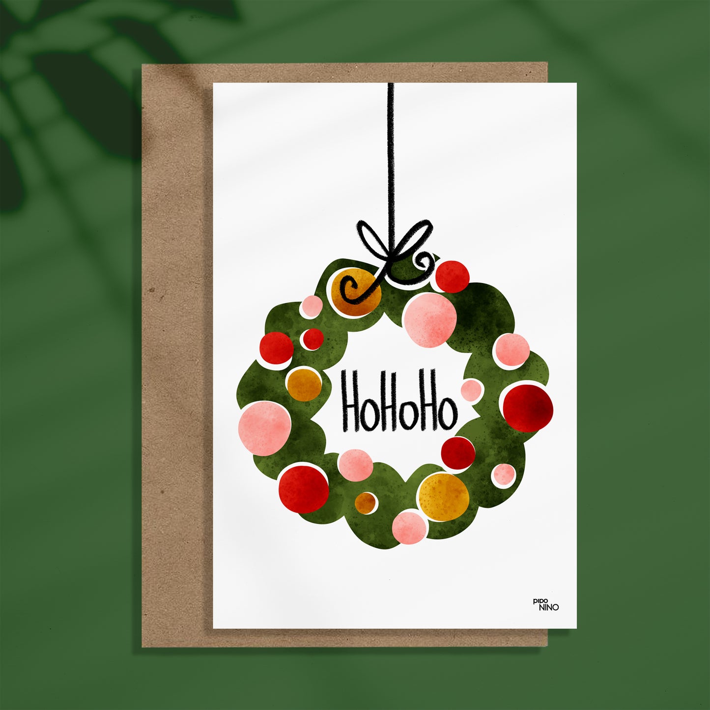 Carte de noël - HoHoHo Couronne