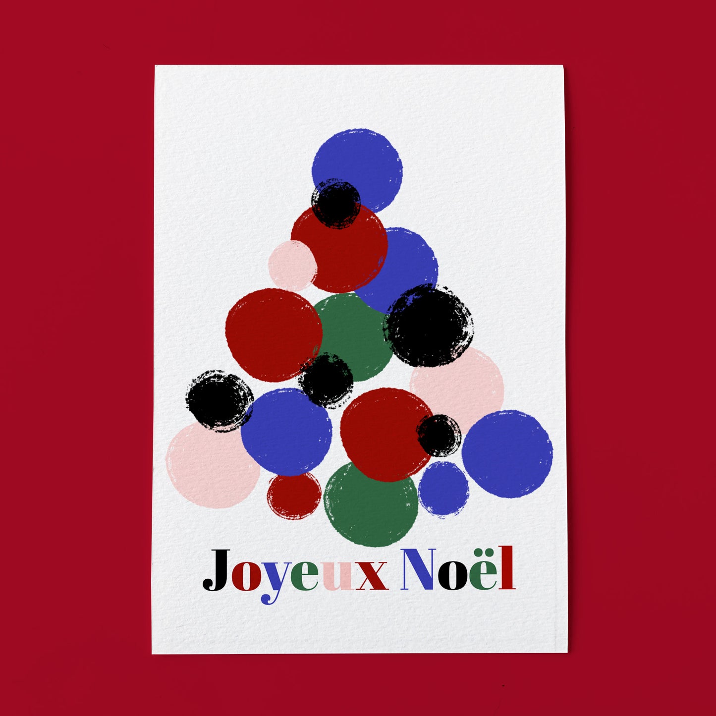 Carte de noël - joyeux noël Boules