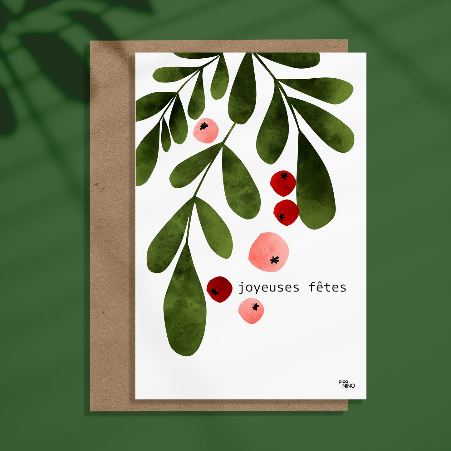 Carte de noël - Joyeuses fêtes Gui
