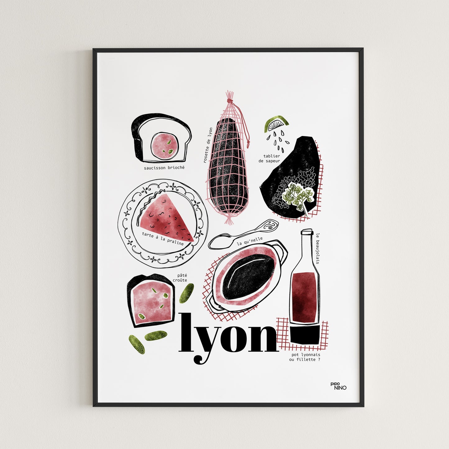 Affiche Lyon "comme au bouchon"