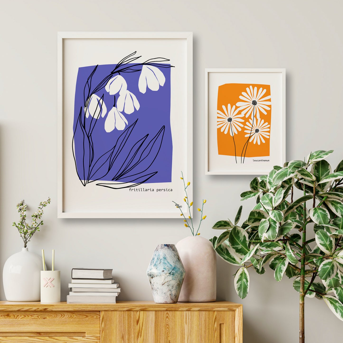 Affiche fleurs orange MARGUERITE