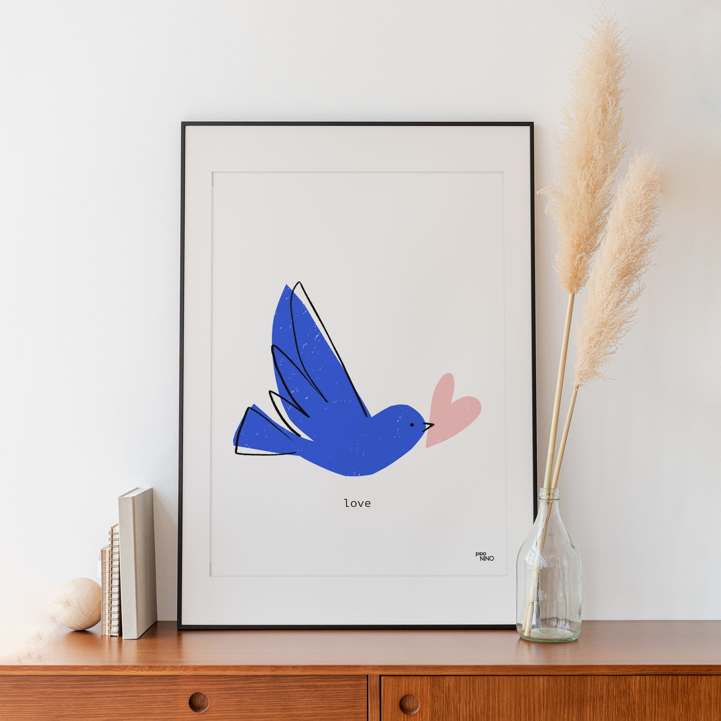 Affiche amour coeur - OISEAU