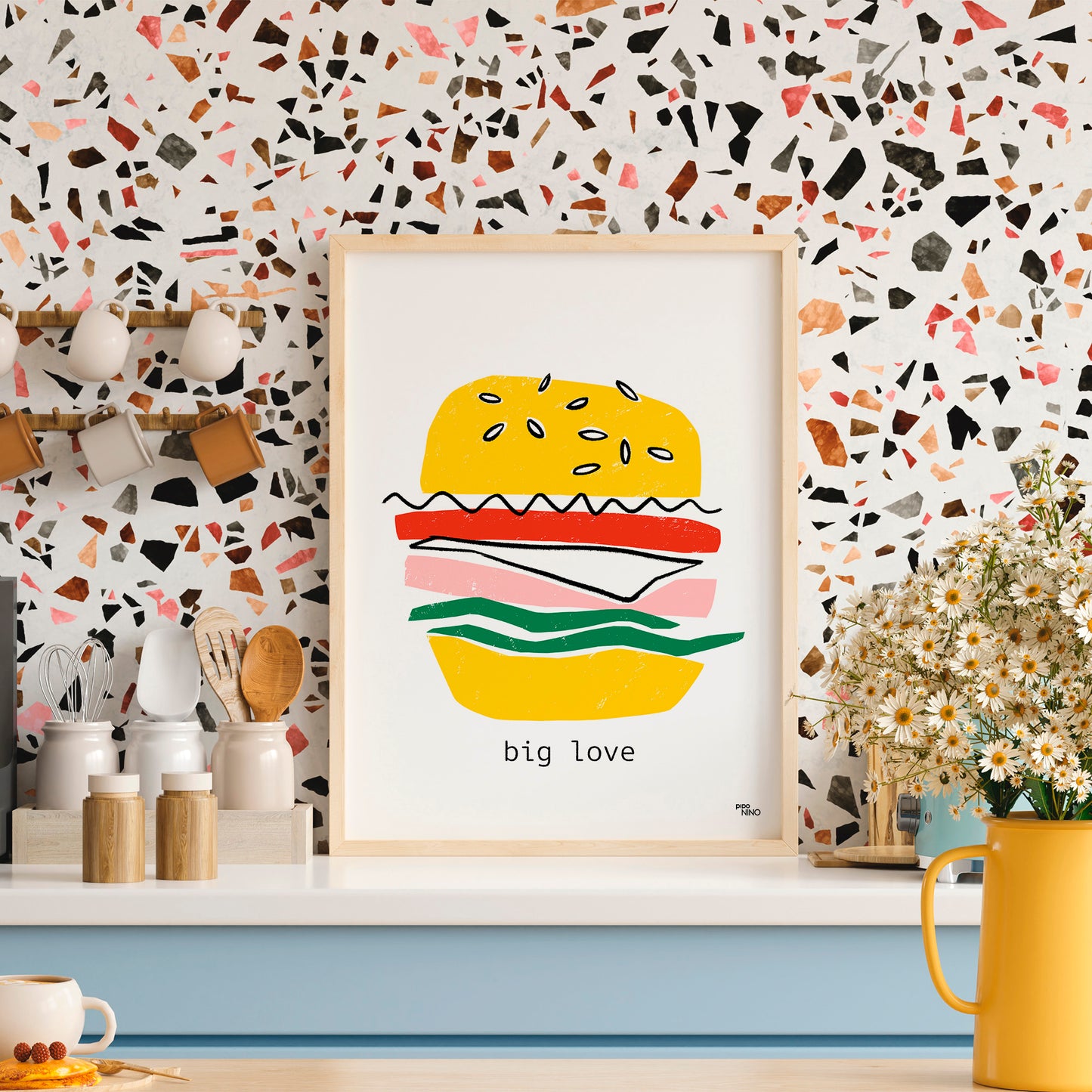 Affiche cuisine Hamburger - BIG LOVE