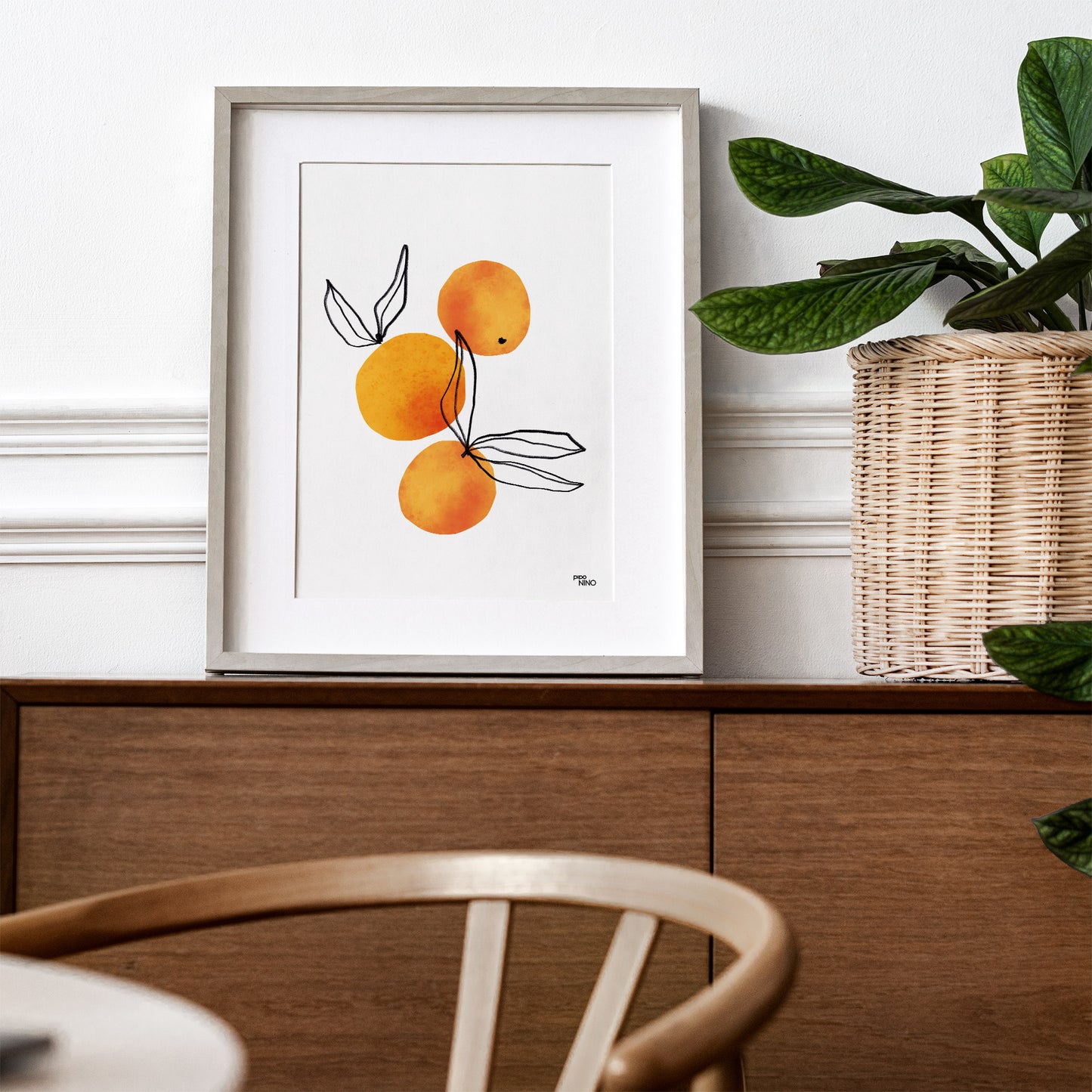 Affiche fruit CLEMENTINE orange