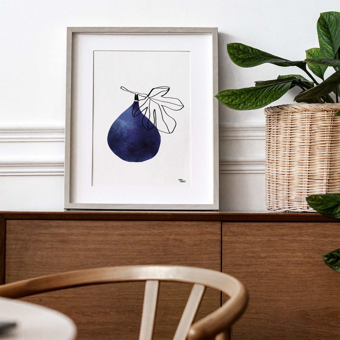 Affiche fruit FIGUE violette et bleue