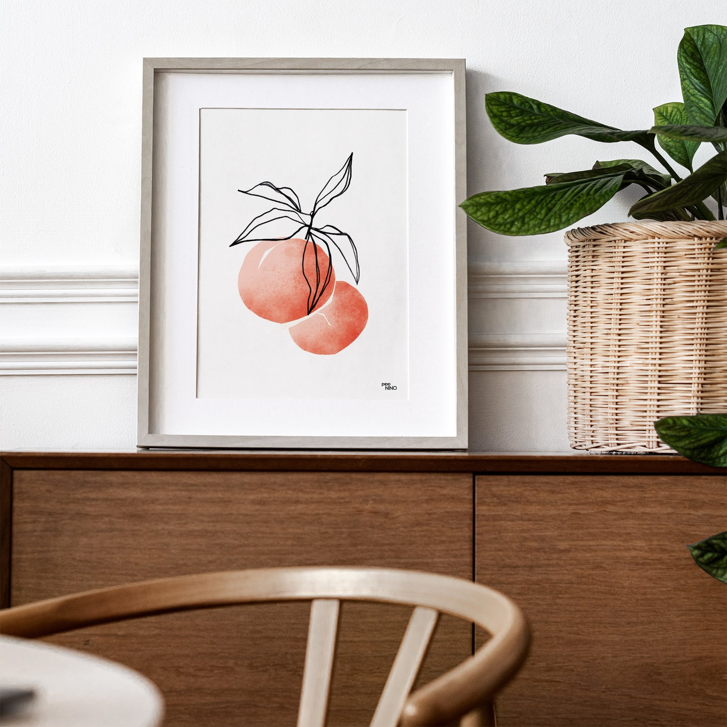 Affiche fruit PECHE rose