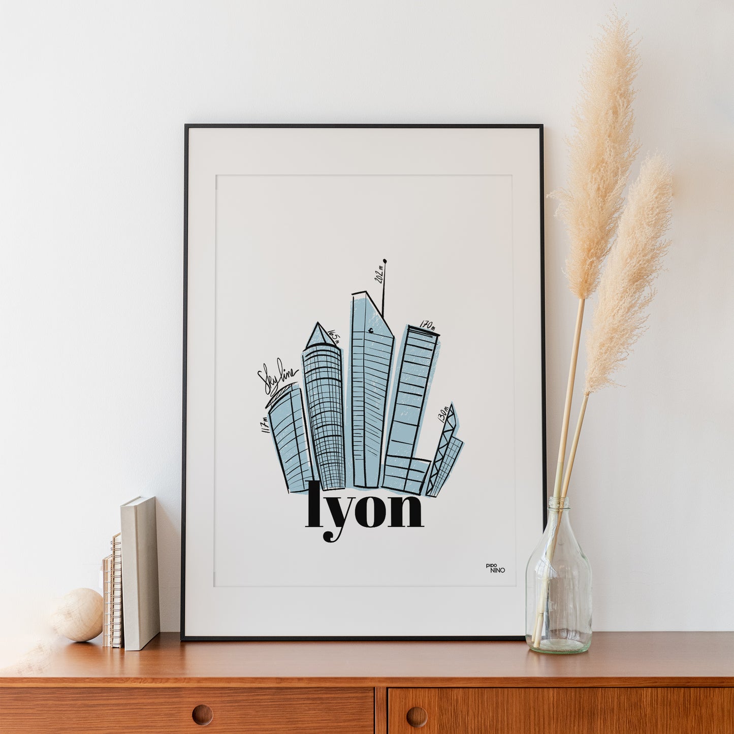 Affiche souvenir de Lyon - Skyline