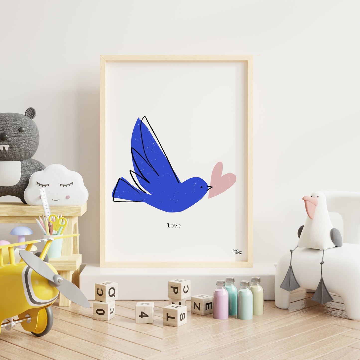 Affiche amour coeur - OISEAU