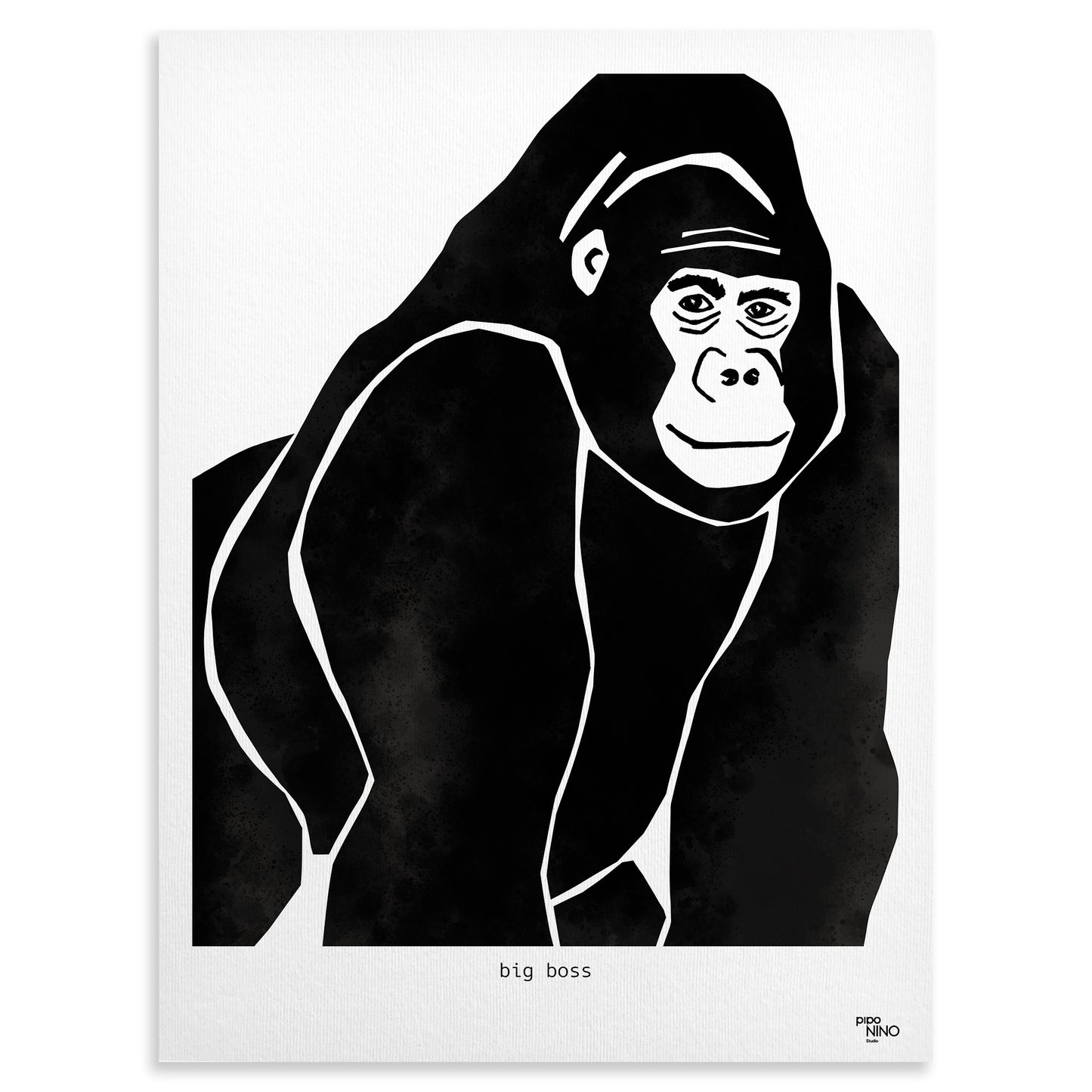 Affiche enfant - GORILLE noir jungle