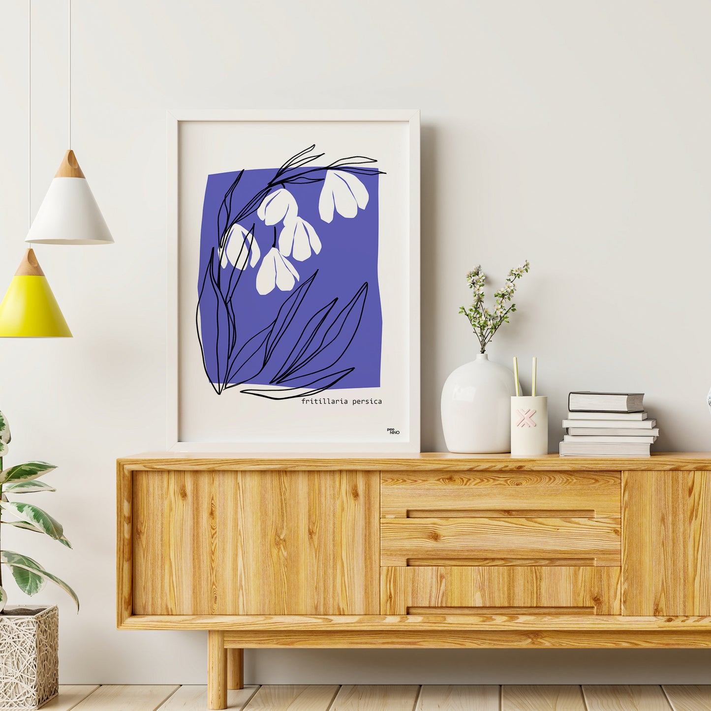 Affiche fleurs bleu PERSICA