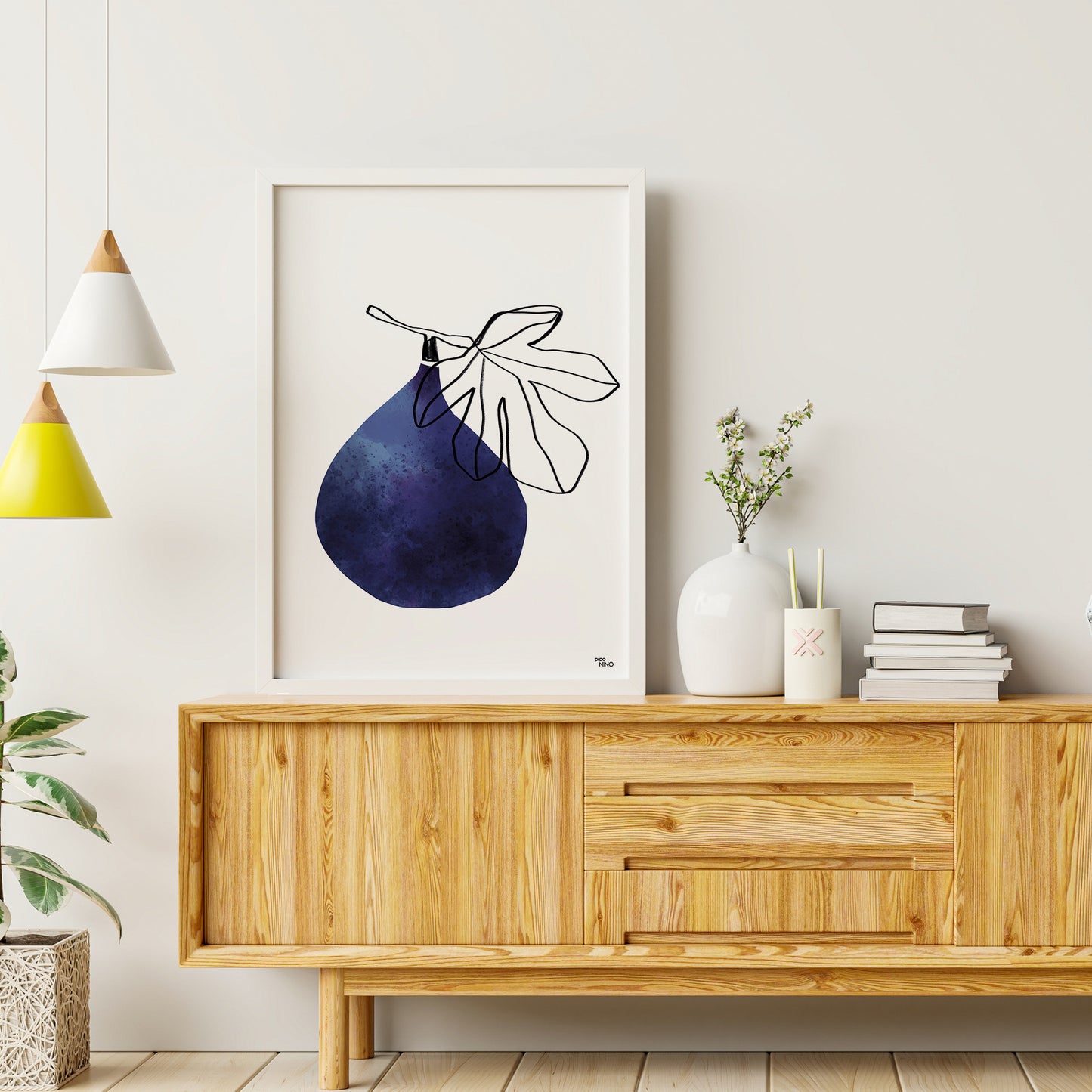 Affiche fruit FIGUE violette et bleue