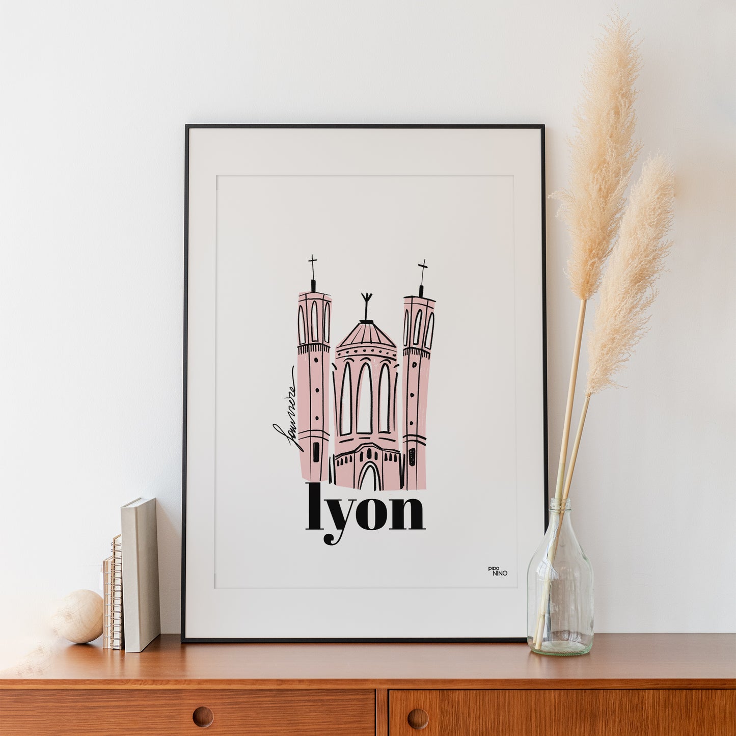Affiche souvenir de Lyon - Basilique FOURVIERE