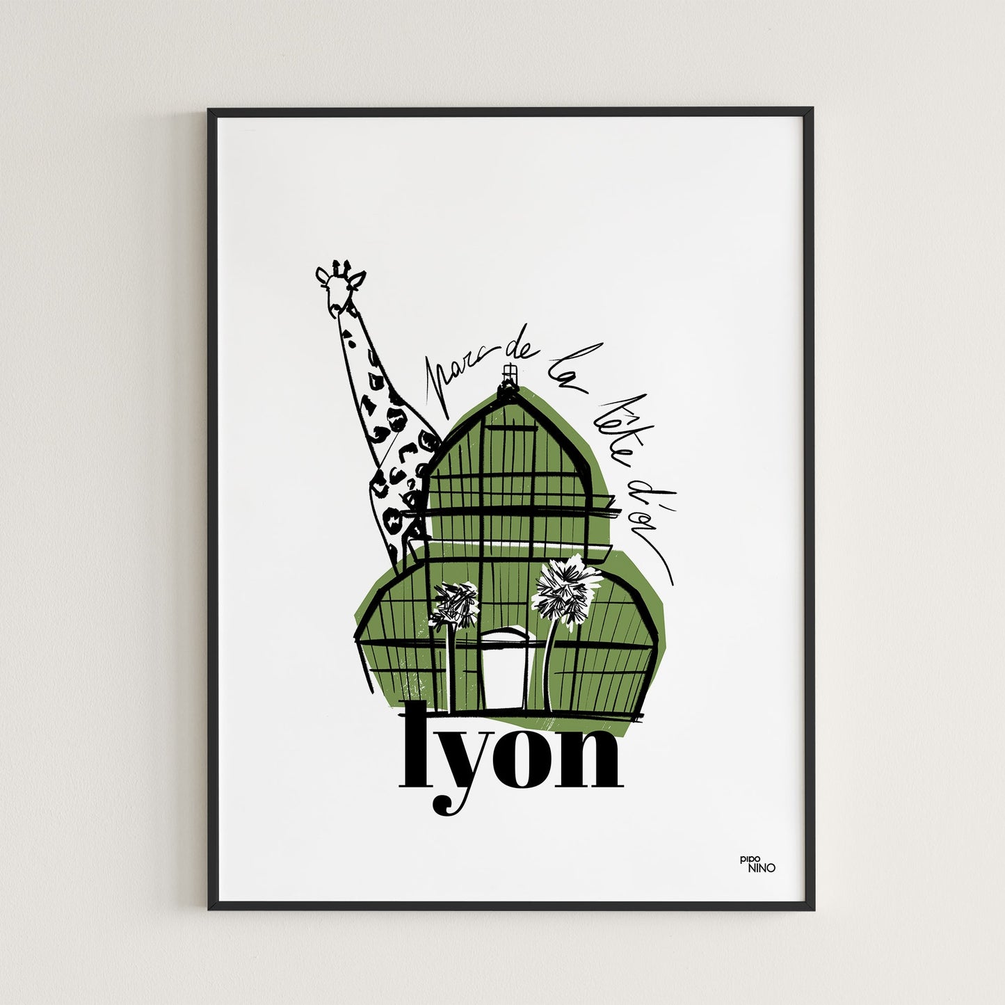 Affiche souvenir de Lyon - Tête d'Or