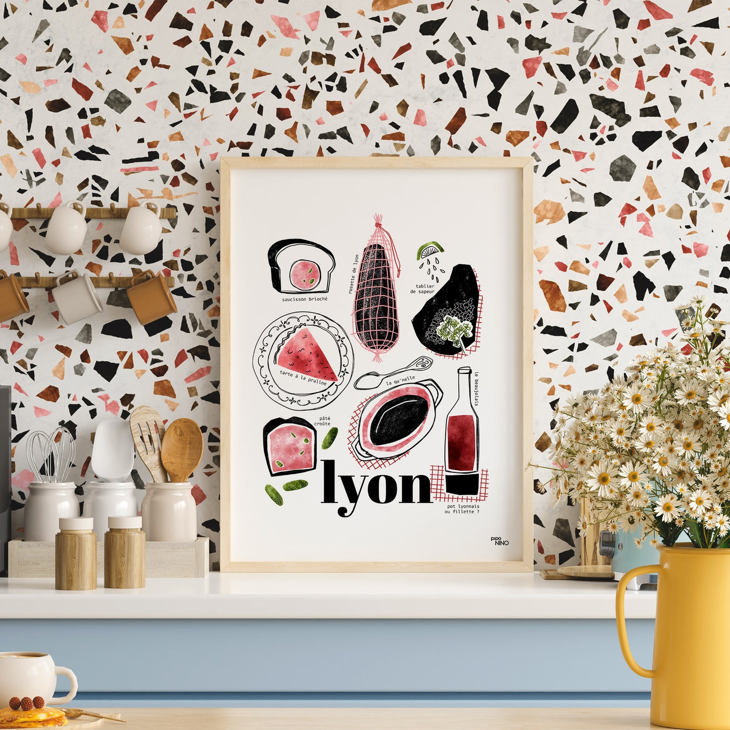 Affiche Lyon "comme au bouchon"