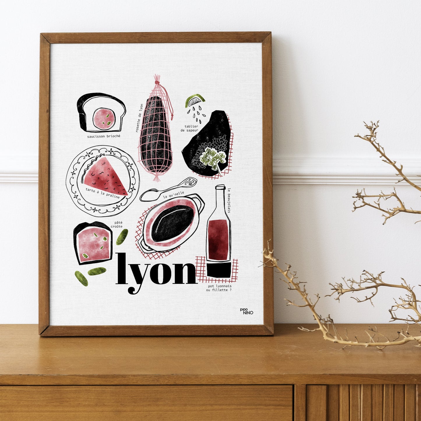 Affiche Lyon "comme au bouchon"