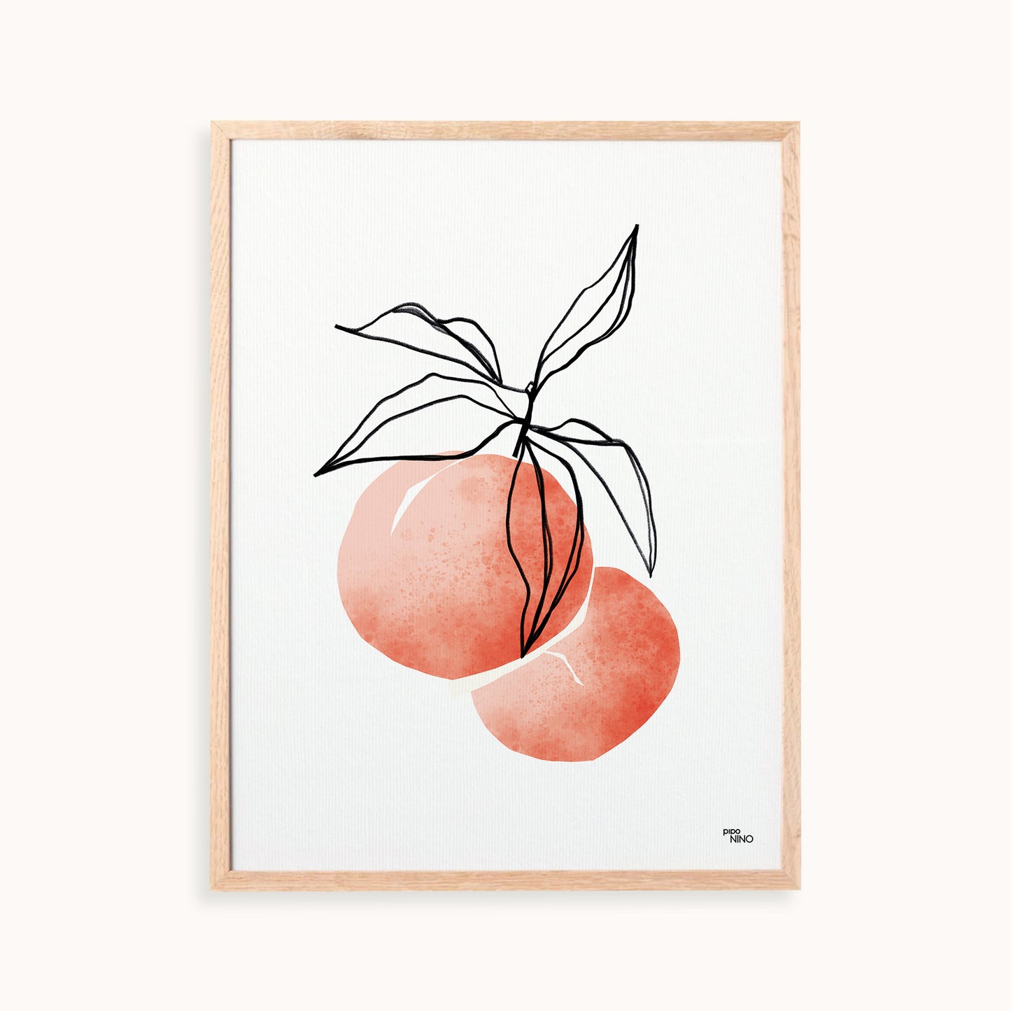 Affiche fruit PECHE rose