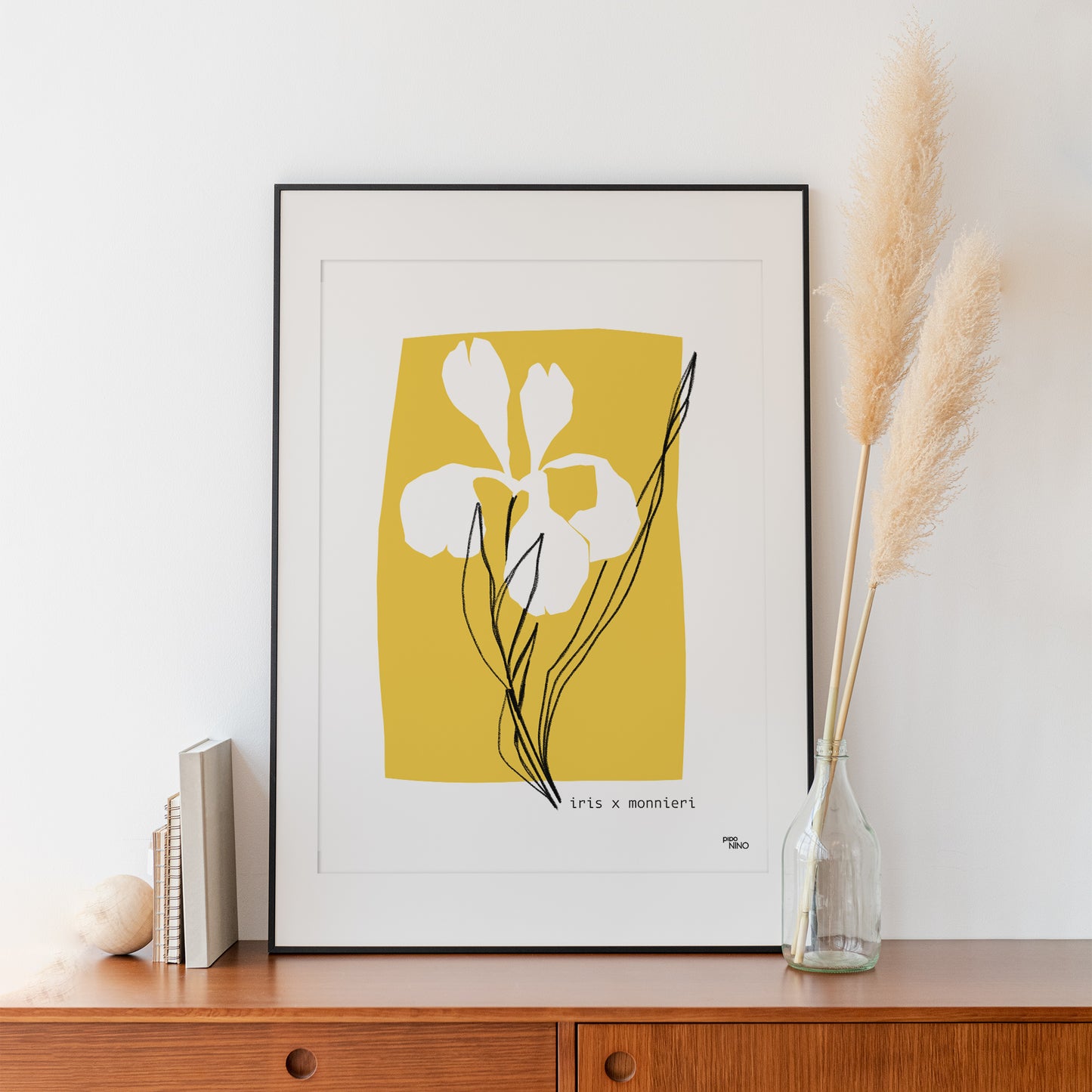 Affiche fleurs jaune IRIS