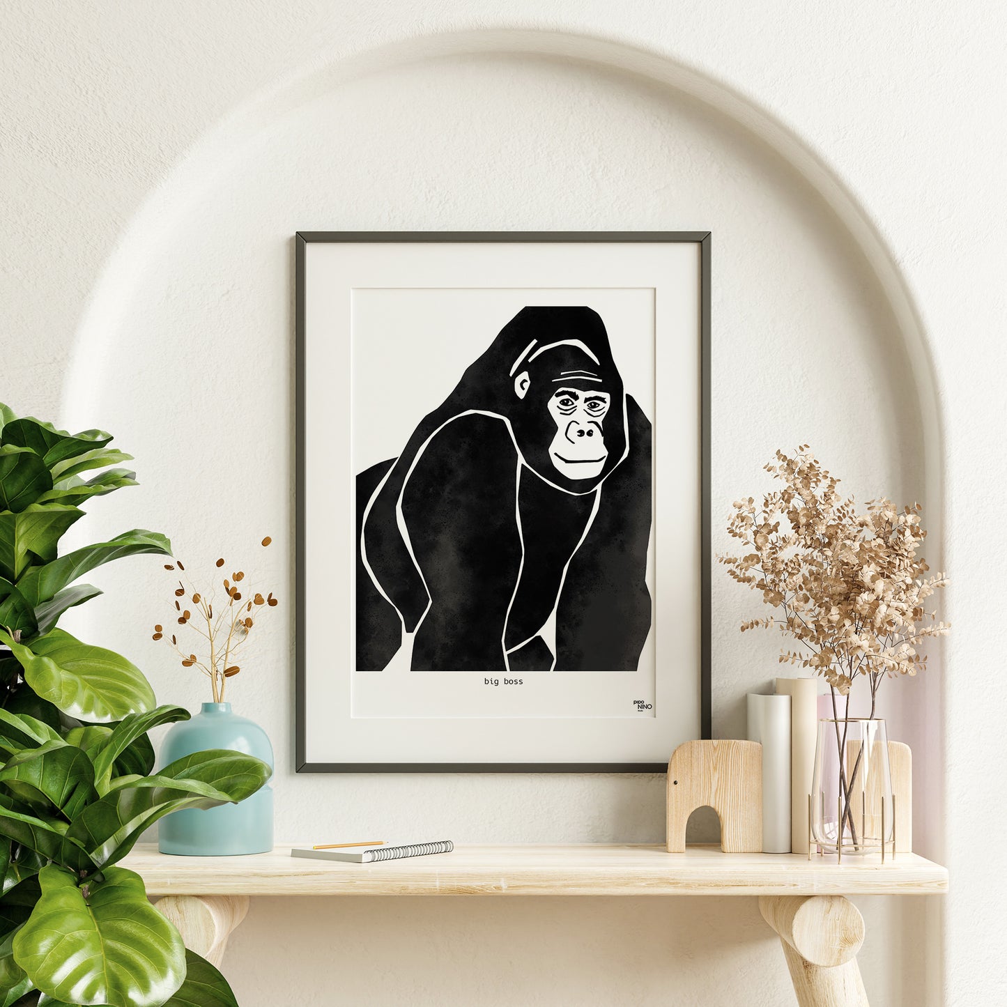 Affiche enfant - GORILLE noir jungle