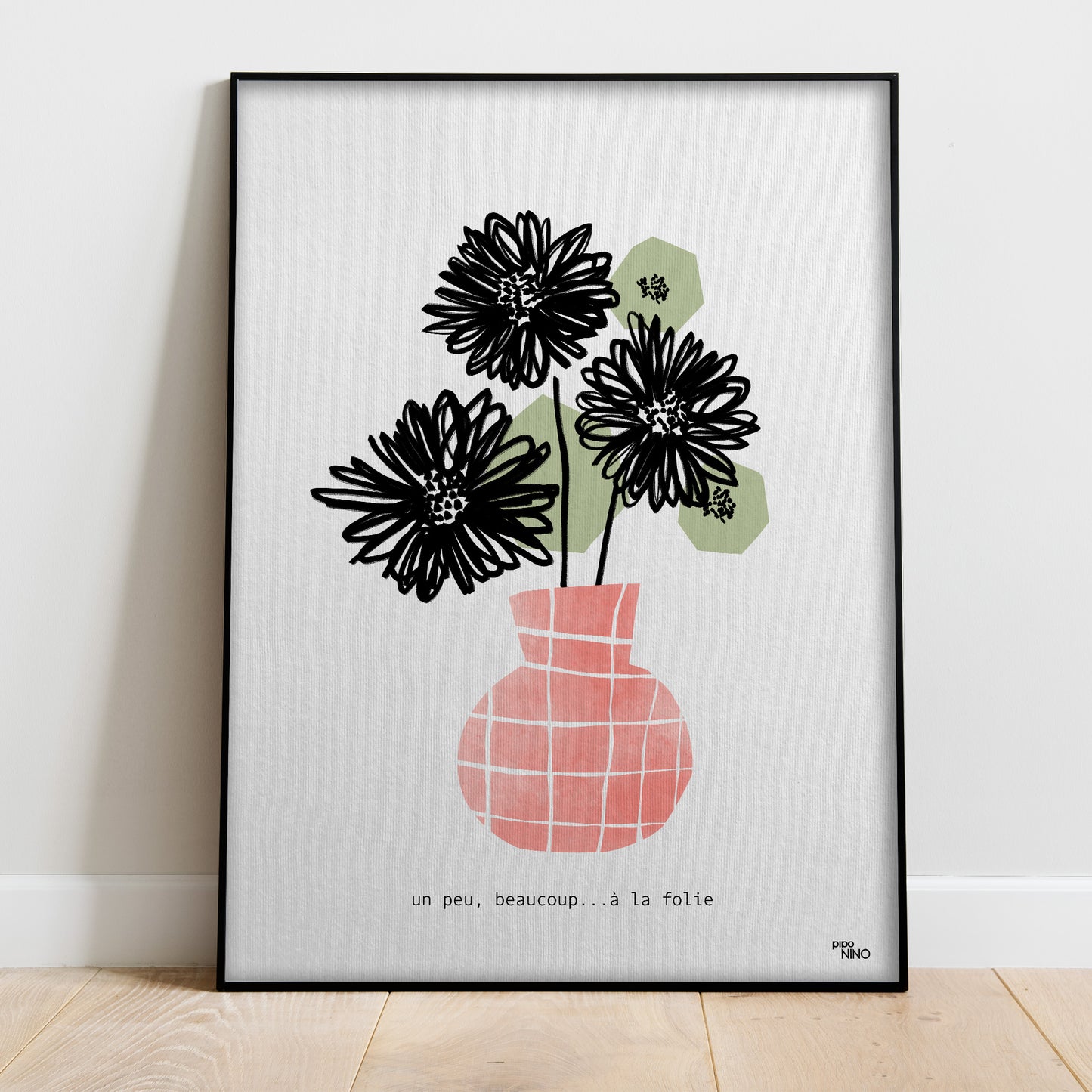 Affiche fleurs - Vase rose