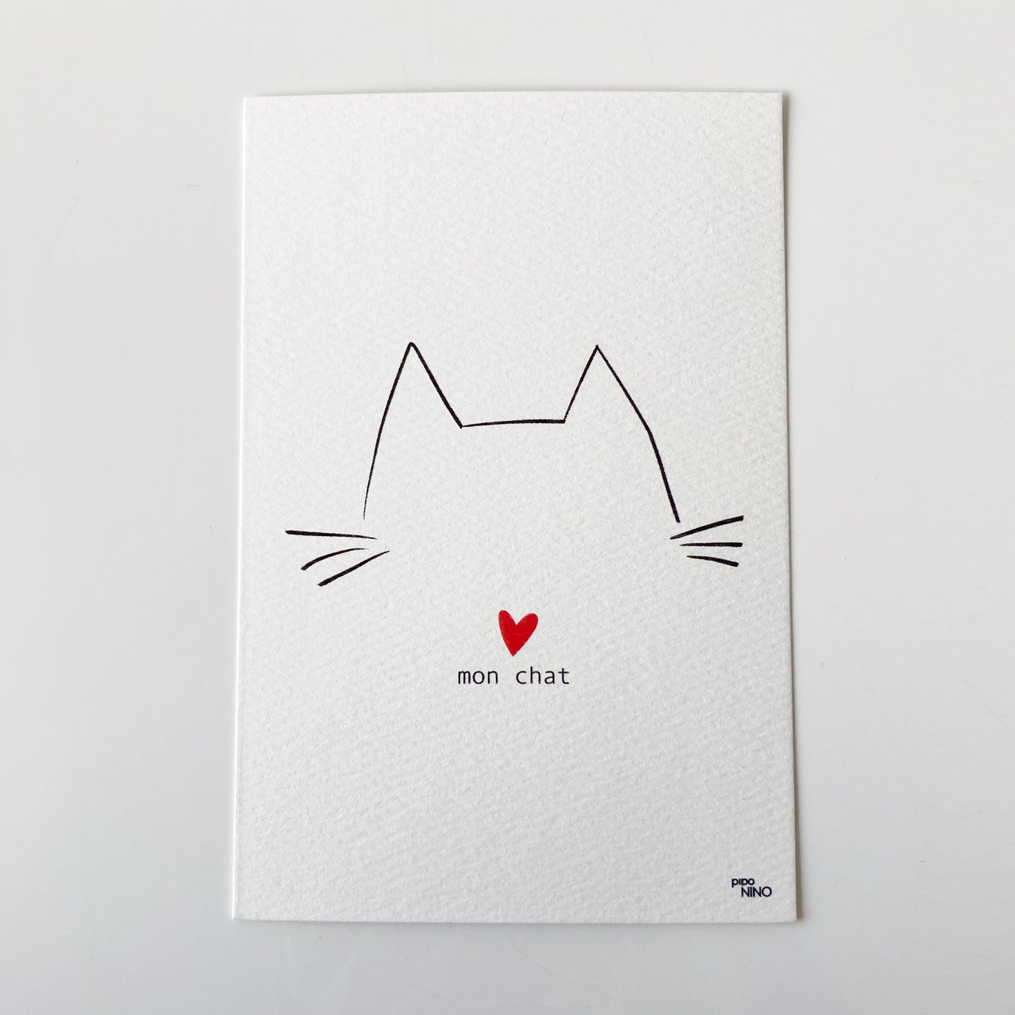 Carte postale amour MON CHAT noir & blanc
