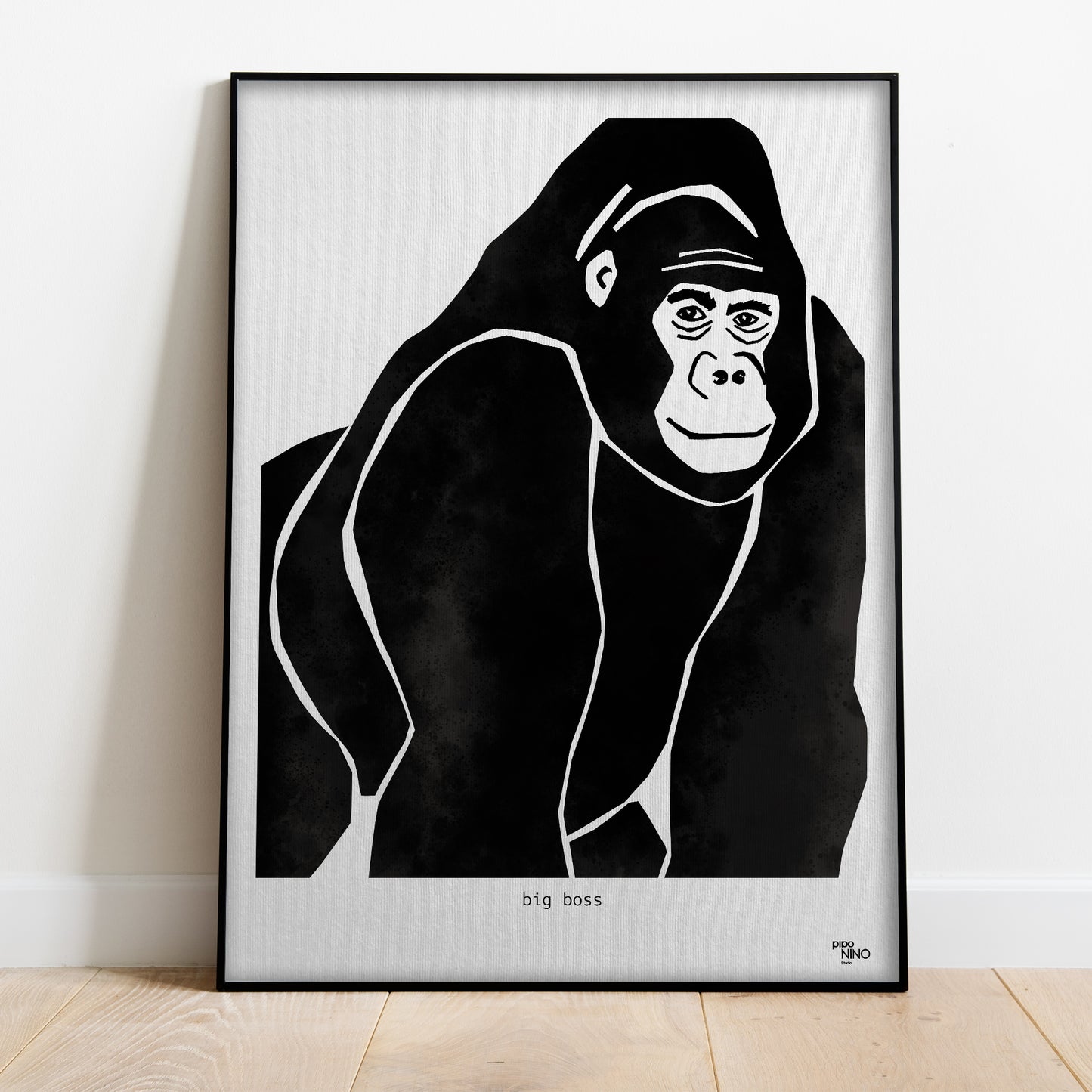 Affiche enfant - GORILLE noir jungle