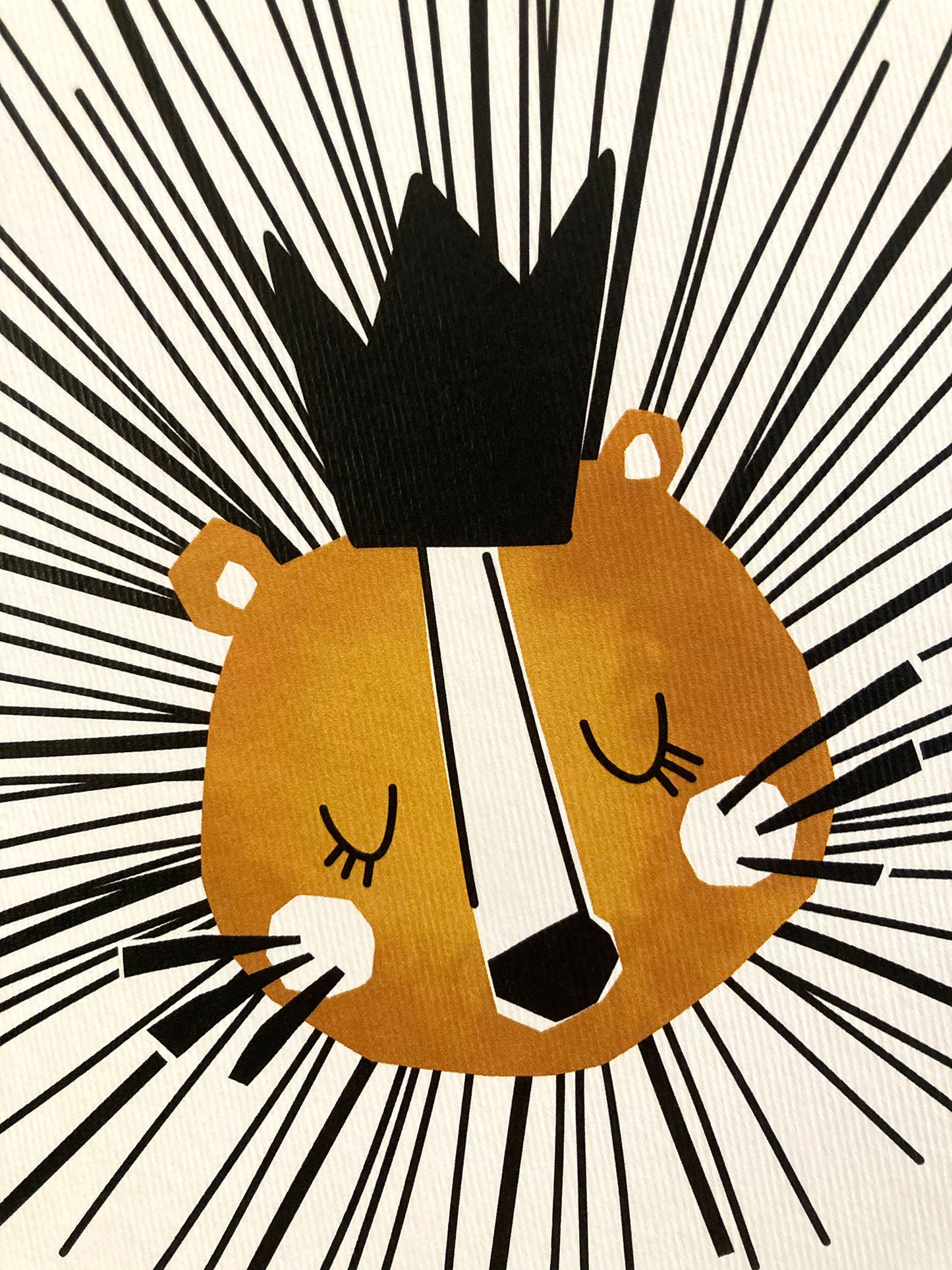 Affiche lyon - LION jaune noir savane