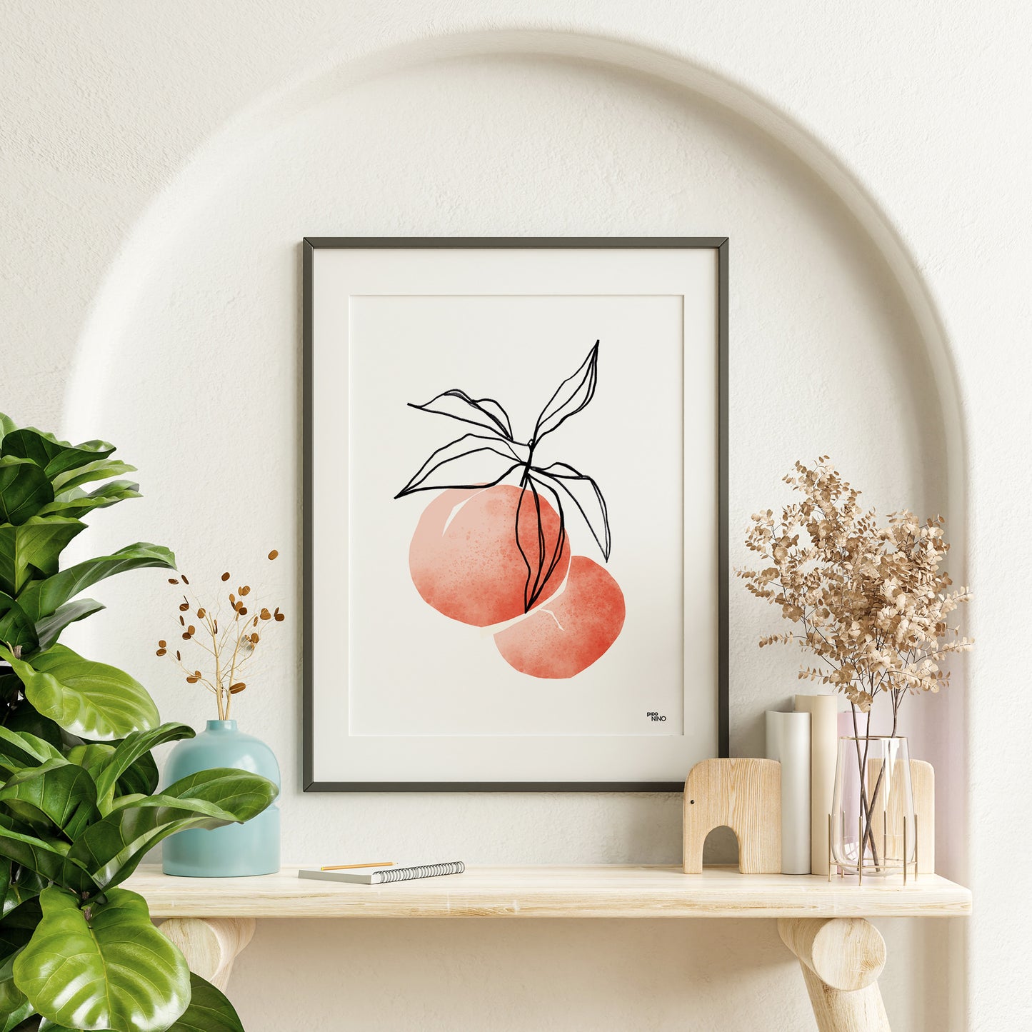 Affiche fruit PECHE rose