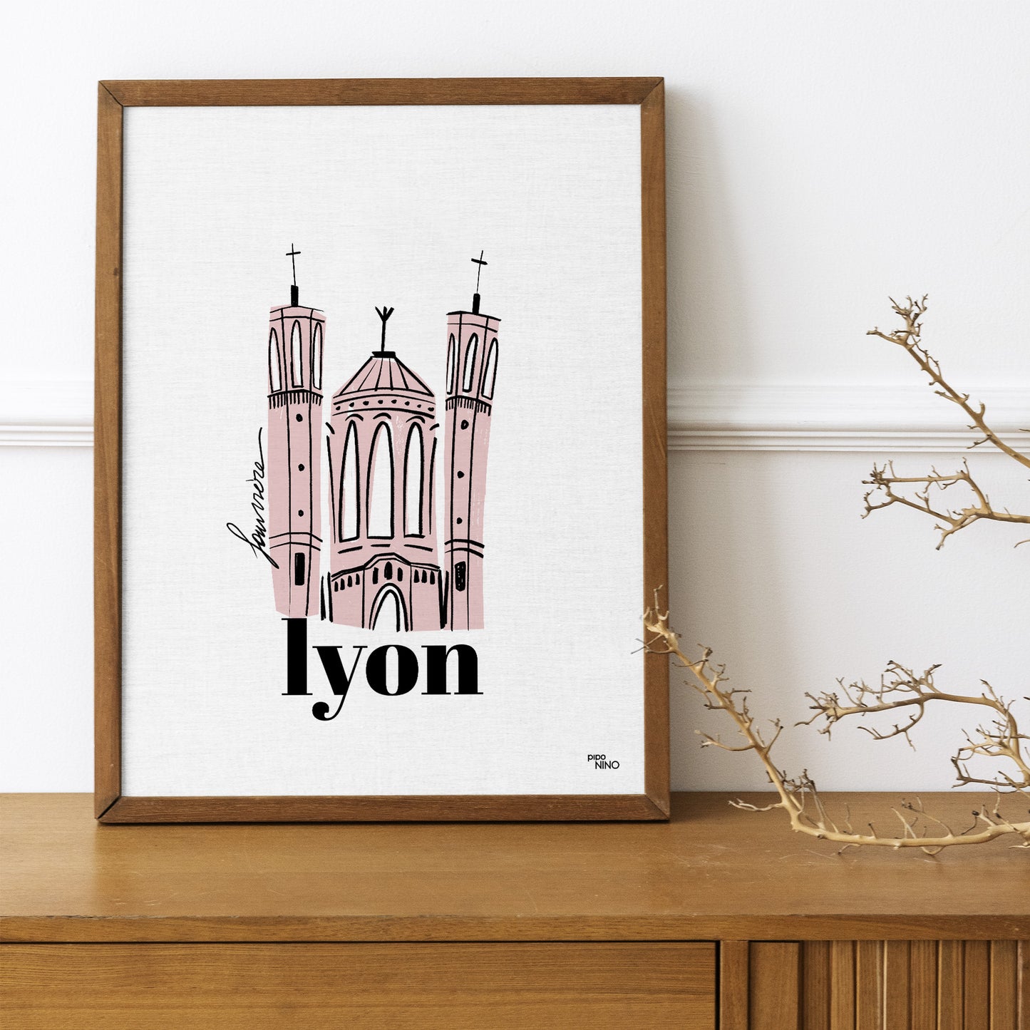 Affiche souvenir de Lyon - Basilique FOURVIERE