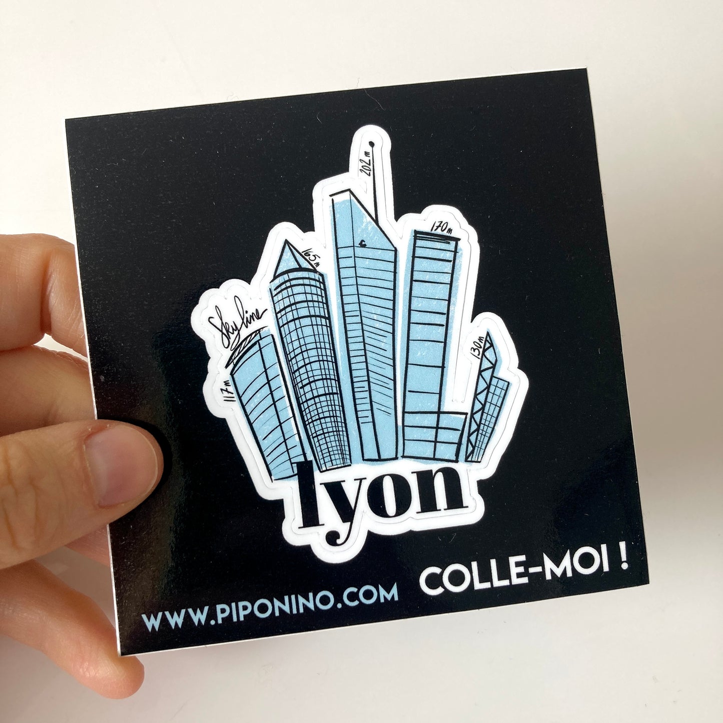 Sticker autocollant LYON - Skyline