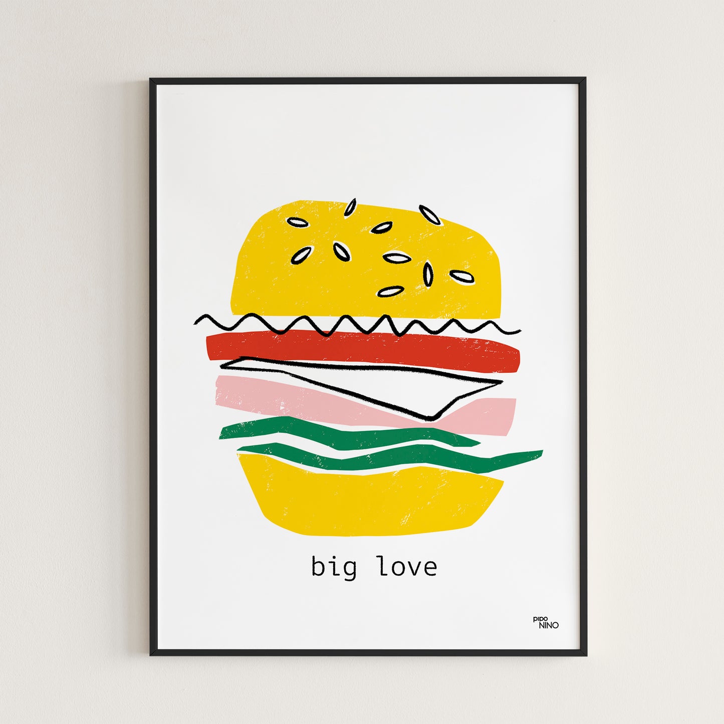 Affiche cuisine Hamburger - BIG LOVE