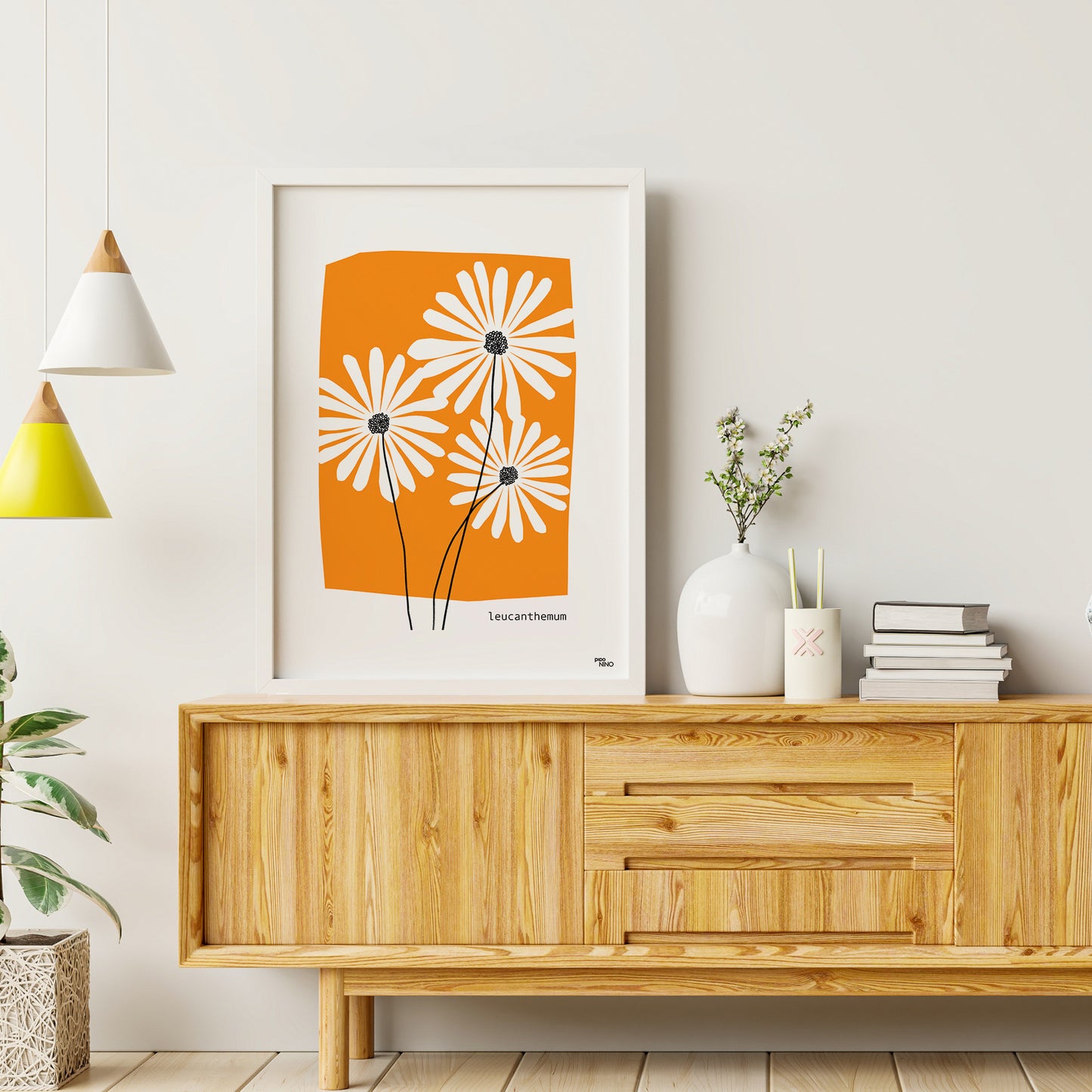 Affiche fleurs orange MARGUERITE