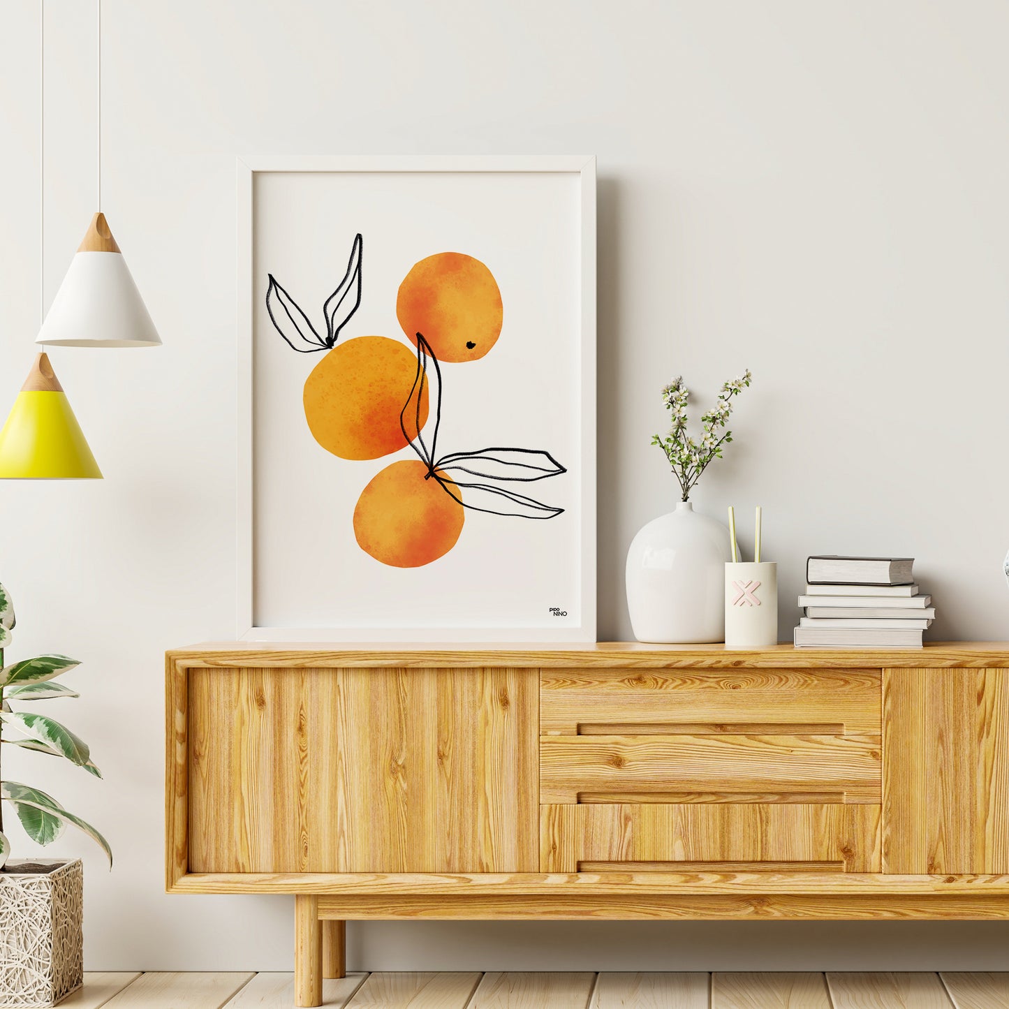 Affiche fruit CLEMENTINE orange