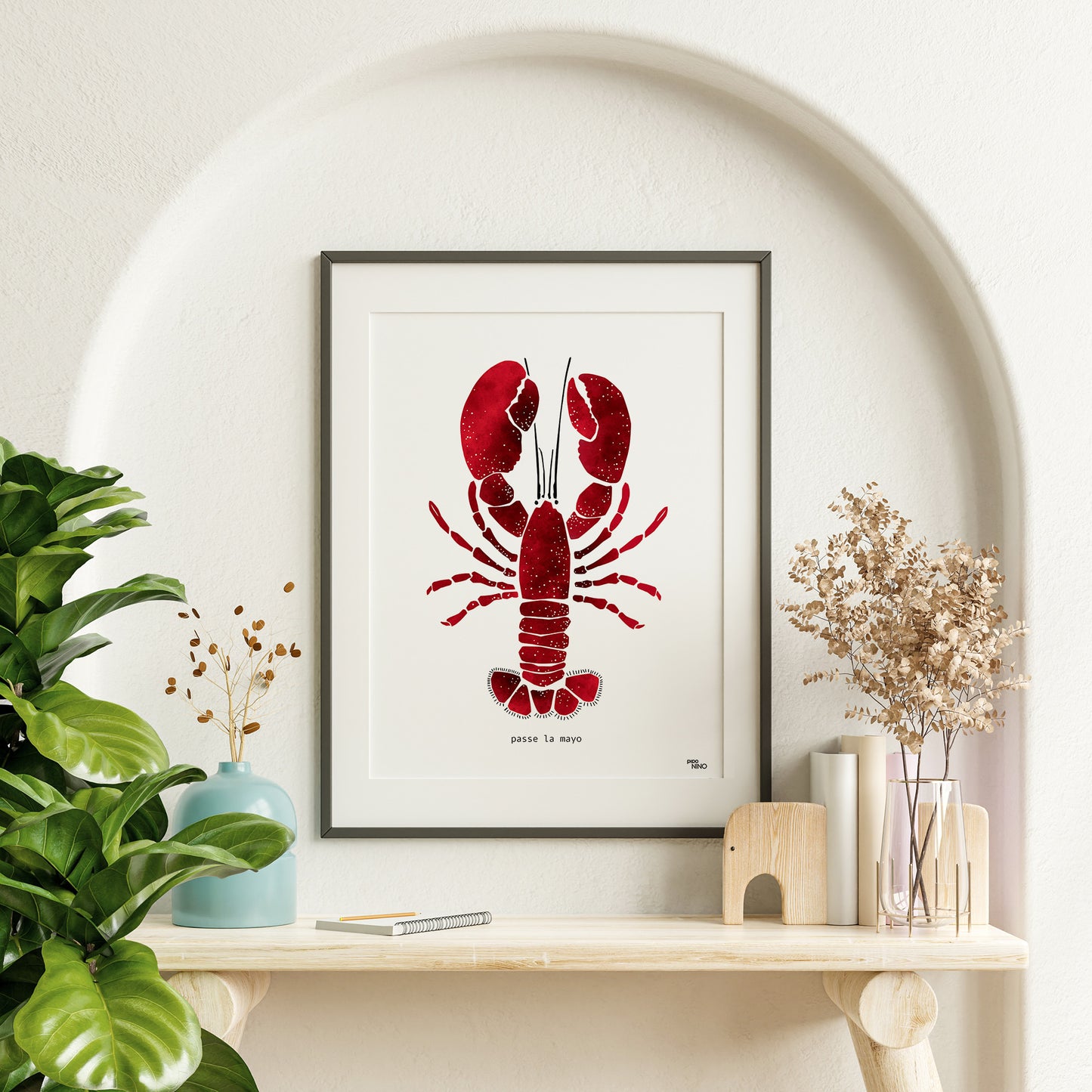 Affiche homard rouge