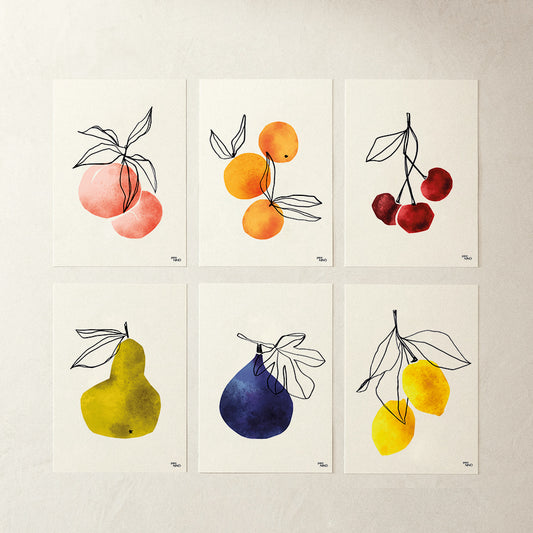 Lot VITAMINE / 6 affiches fruits