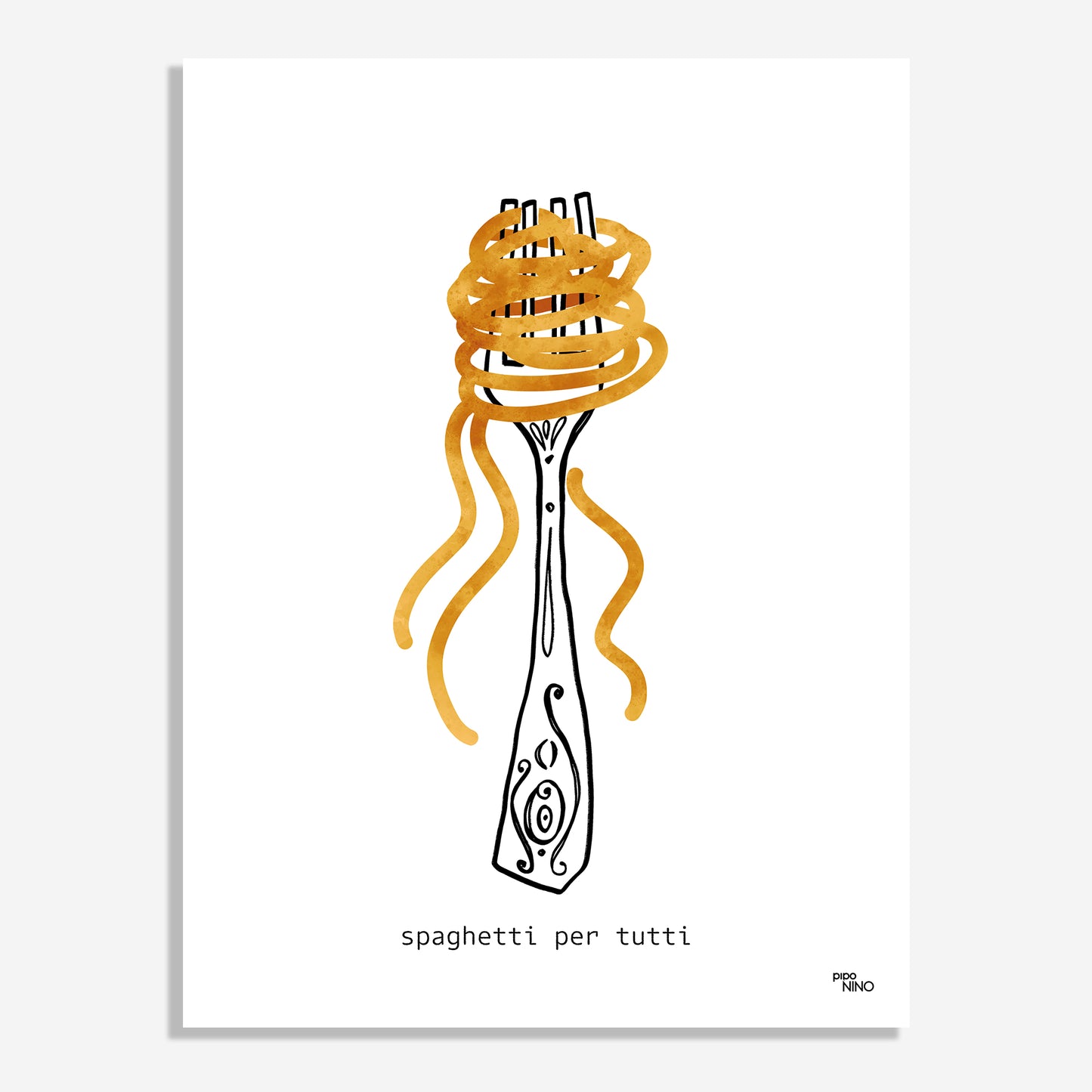 Affiche cuisine PASTA "spaghetti per tutti"