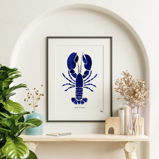 Affiche homard bleu