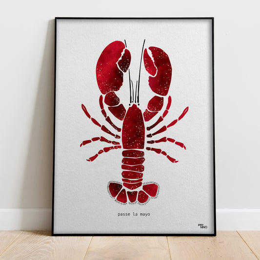 Affiche homard rouge