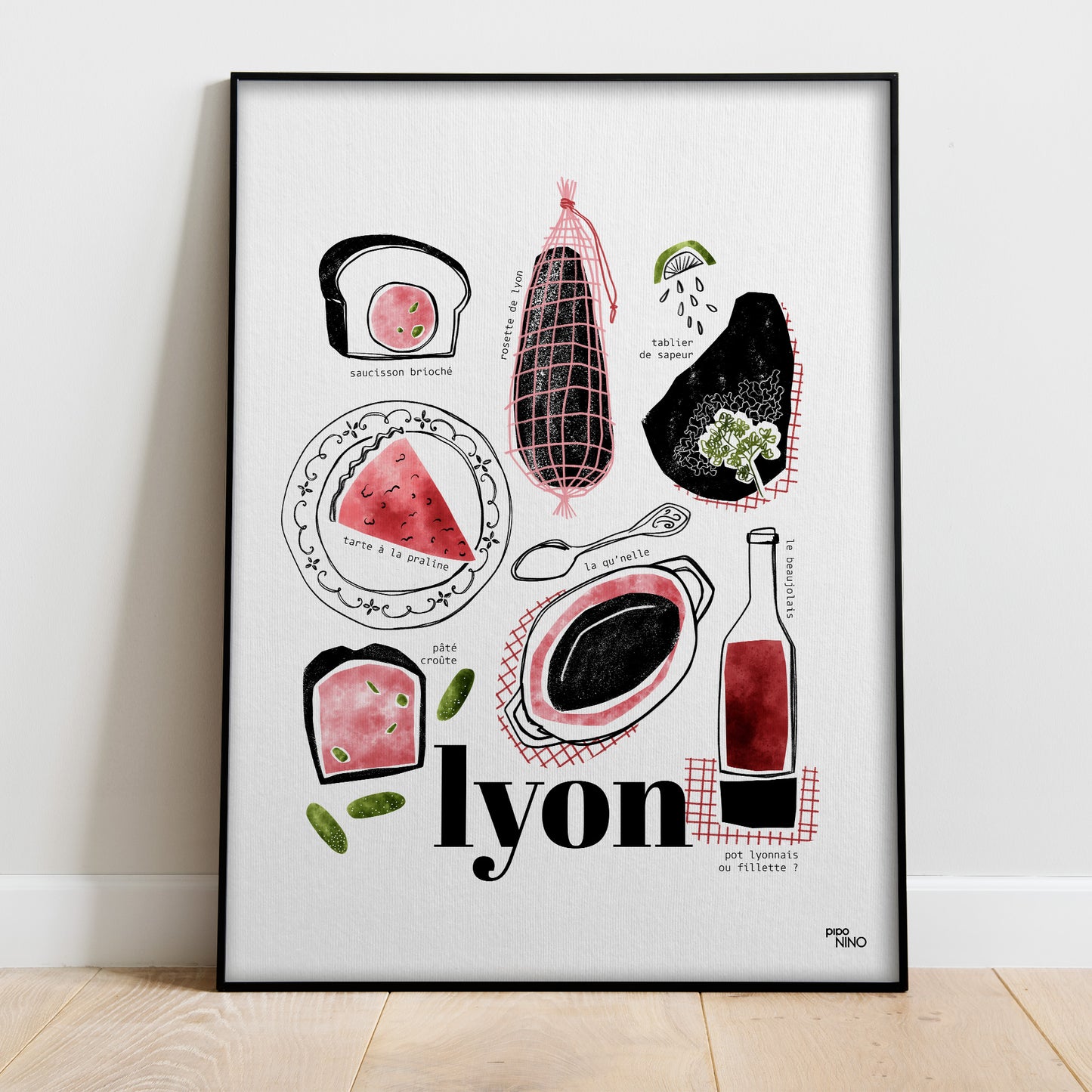 Affiche Lyon "comme au bouchon"