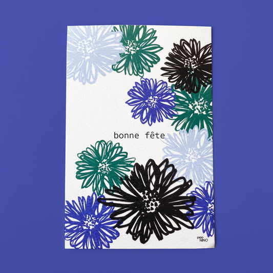 Carte postale fleurs - BONNE FETE