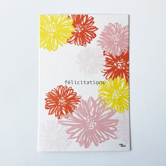 Carte postale fleurs - FELICITATIONS