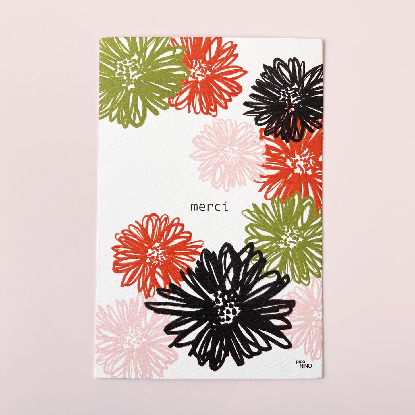 Carte postale fleurs - MERCI