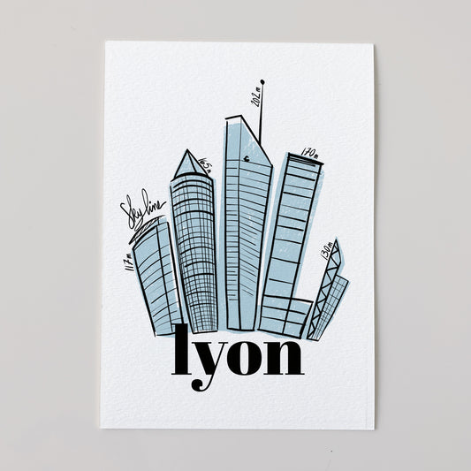 Carte ville LYON - Skyline
