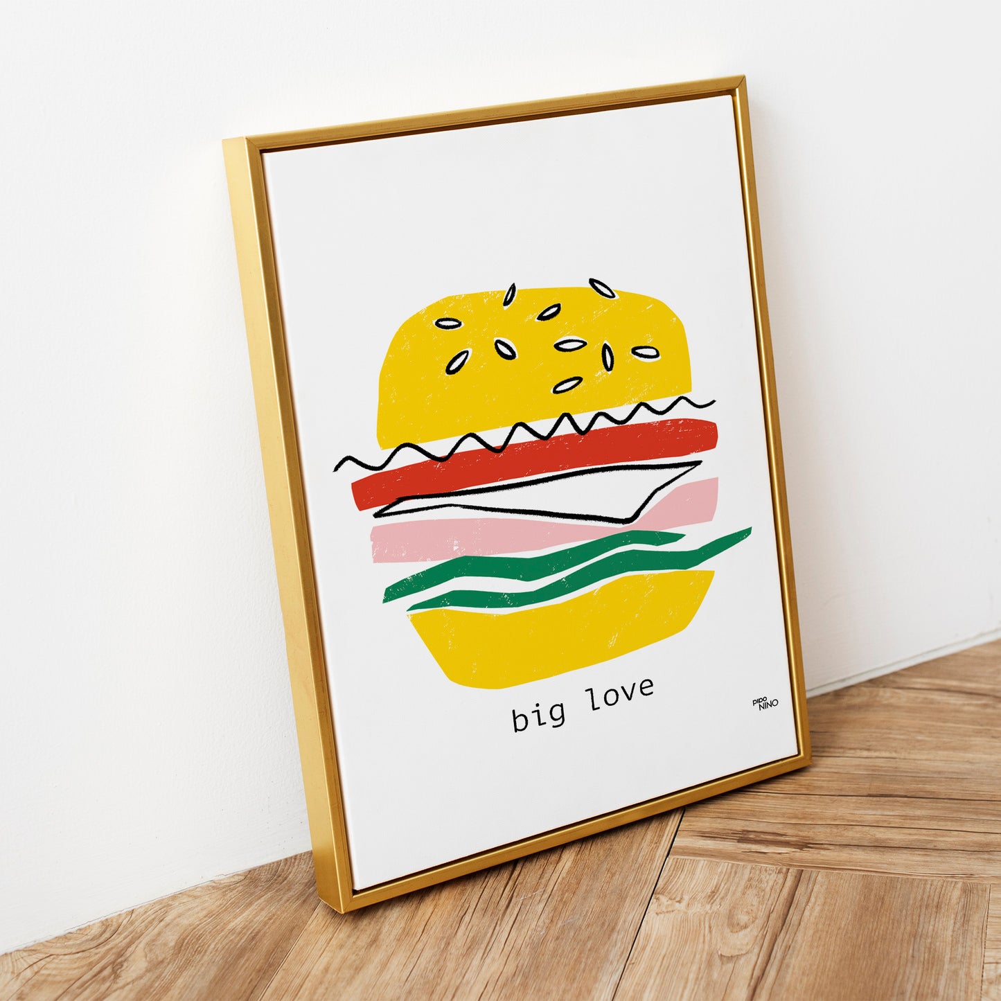 Affiche cuisine Hamburger - BIG LOVE