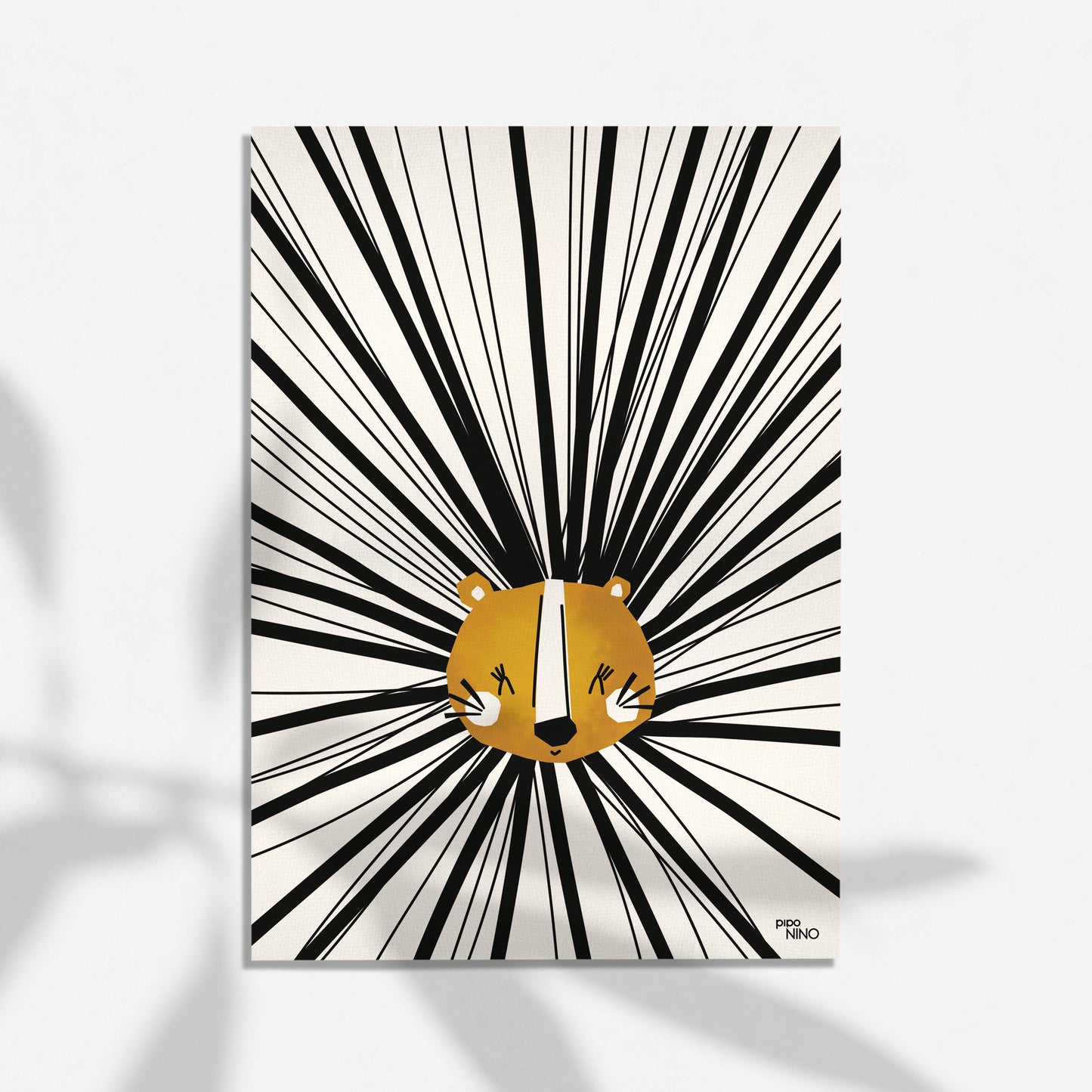 Affiche lyon - LION jaune noir savane – piponino